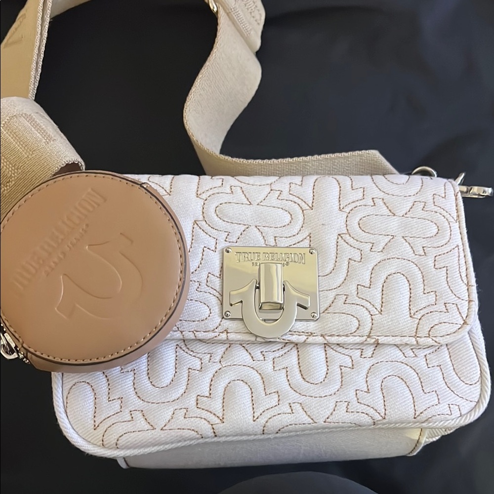 True Religion Cream Crossbody Bag